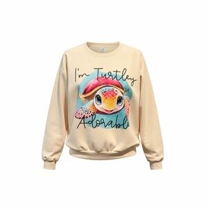 Women's Cream Sweater with Turtle Design